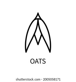 Line Icon Oat In A Simple Style. Vector sign in a simple style isolated on a white background. Original size 64x64 pixels.