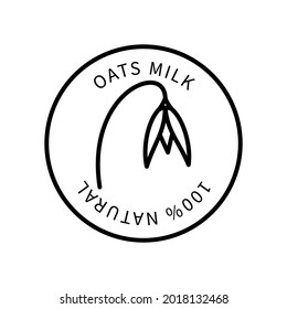 Line Icon Oats In A Simple Style. Natural Product Containing Milk. Vector sign in a simple style isolated on a white background.