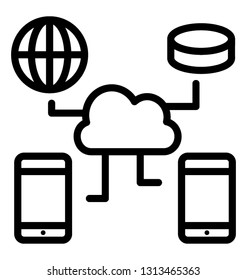 Line icon ofcloud services