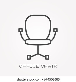 Line icon office chair