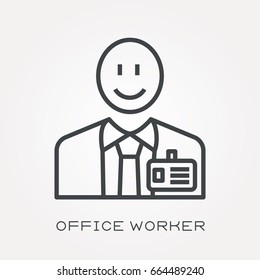Line icon office worker