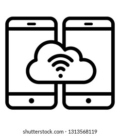 Line icon ofmobile internet 