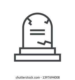 Line icon old grave monument. Simple vector illustration with ability to change.