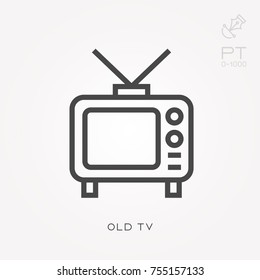 Line Icon Old TV