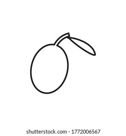 line icon olive fruit healthy food organic isolated on white background