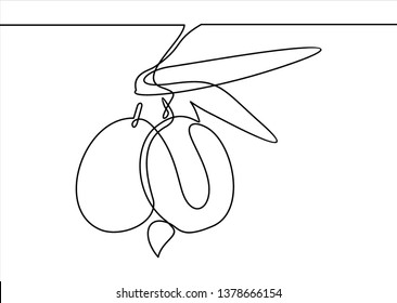 Line icon olives -Continuous one line drawing 