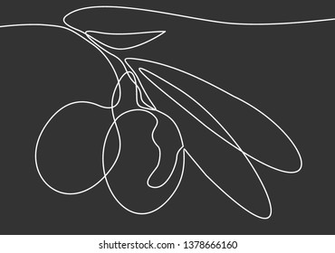 Line icon olives -Continuous one line drawing 