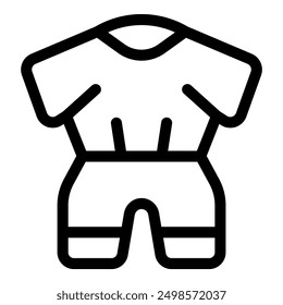 Line icon of a onesie, perfect for topics like baby clothing or baby fashion