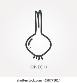 Line icon onion