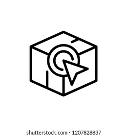 Line icon for online orders and purchases. Hand clicking on an order button concept. Simple black linear label for mobile applications, online shops and booking sites. Vector illustration