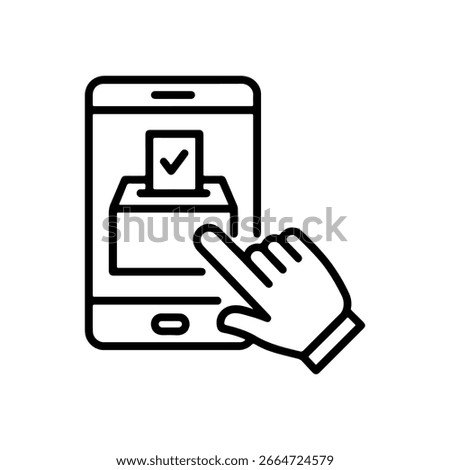 line icon online voting vector on white background
Vector line icon on white background