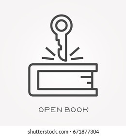 Line icon open book