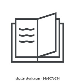 Line icon open book. Simple vector illustration with ability to change.