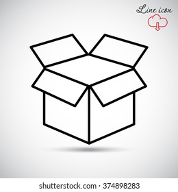 Line icon- open box