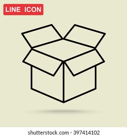 Line icon- open box