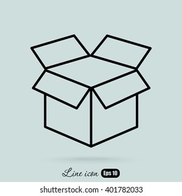 Line icon- open box