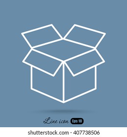 Line icon- open box