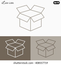Line icon- open box