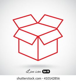 Line icon- open box