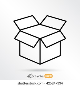 Line icon- open box