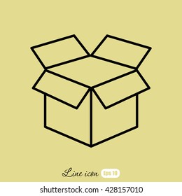Line icon- open box
