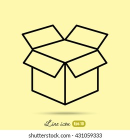 Line icon- open box