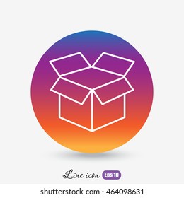 Line icon- open box