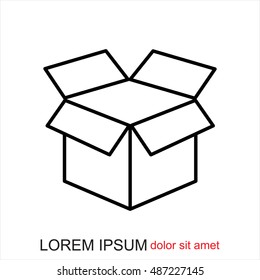 Line icon- open box