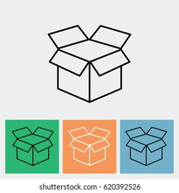 Line icon- open box