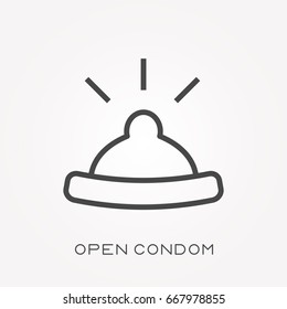 Line icon open condom