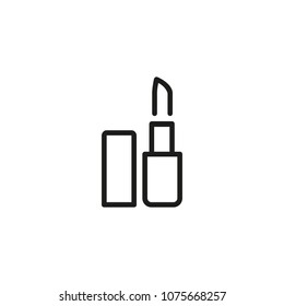 Line Icon Of Open Lipstick. Lip Gloss, Chapstick, Lip Balm. Make-up Concept. For Topics Like Beauty, Skincare, Cosmetics