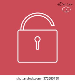 Line icon- open the lock