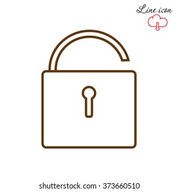Line icon- open the lock