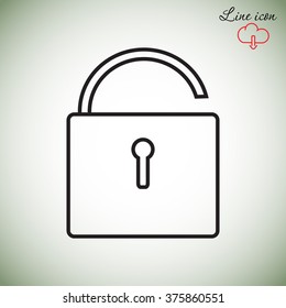 Line icon- open the lock