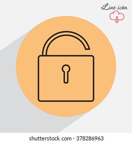 Line icon- open the lock