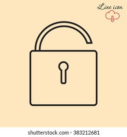 Line icon- open the lock