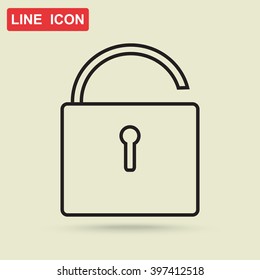 Line icon- open the lock