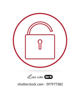Line icon- open the lock