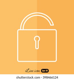 Line icon- open the lock