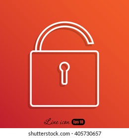 Line icon- open the lock