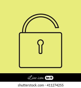 Line icon- open the lock