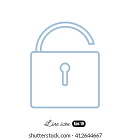 Line icon- open the lock