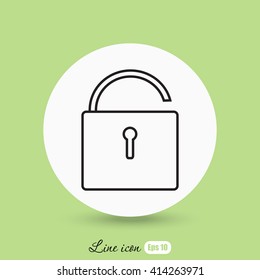 Line icon- open the lock