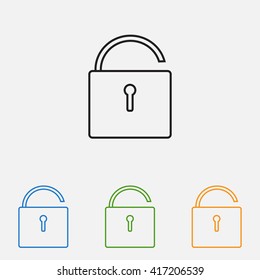 Line icon- open the lock