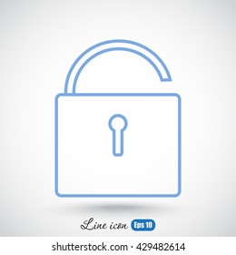Line icon- open the lock