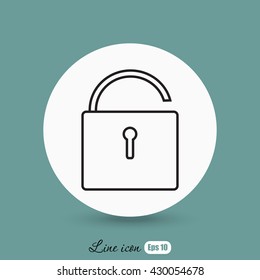 Line icon- open the lock