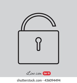 Line icon- open the lock
