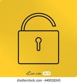 Line icon- open the lock