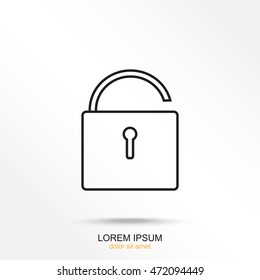 Line icon- open the lock