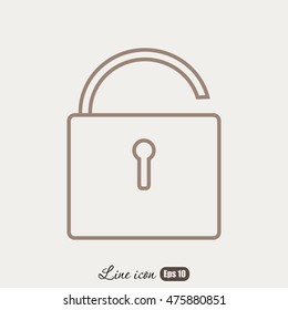Line icon- open the lock